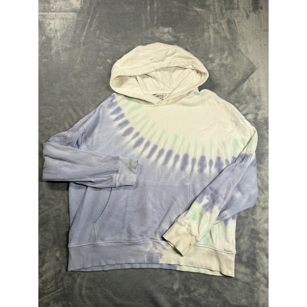 Wildfox French Terry Hoodie Womens M Multicolor Tie Dye Cotton Kangaroo Pocket